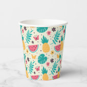Gobelets En Papier Aiguille de pastèque de fruits tropicaux motif (Recto)