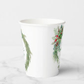 Gobelets En Papier aiguilles de pin rouge mariage de couronne (Droite)