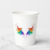 Gobelets En Papier Ailes fluffy arc-en-ciel (Verso)