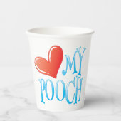 Gobelets En Papier Aimer Mon Pooch (Recto)