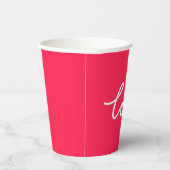 Gobelets En Papier Aimer texte blanc sur rose (Droite)