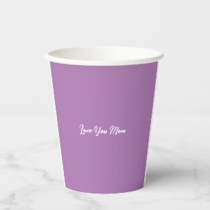 Gobelets En Papier Aimez-vous Maman Mignonne Couleur Lilac élégante
