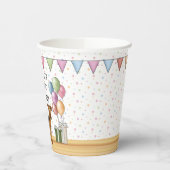 Gobelets En Papier Airedale Terrier Cute Dog Pastel Joyeux Anniversai (Gauche)