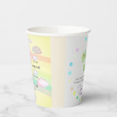 Gobelets En Papier AIRPLANE BEAR pastel clouds rainbow editable (Gauche)