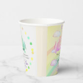 Gobelets En Papier AIRPLANE BEAR pastel clouds rainbow editable (Droite)