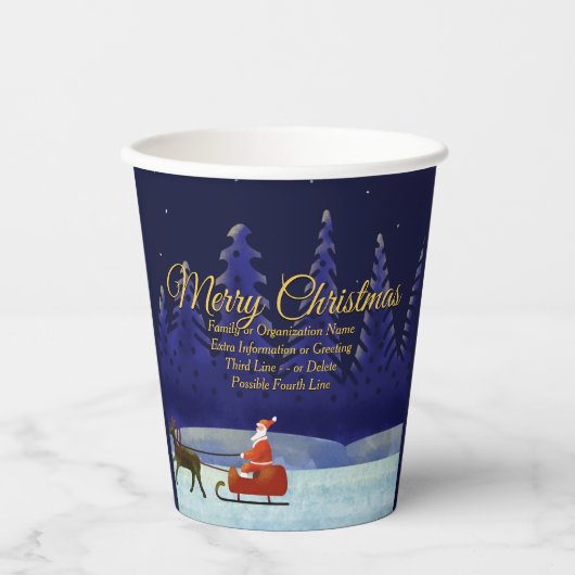 Gobelets En Papier Ajouter Famille / Organisation 20xx Nom Blue Père (Recto)