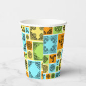 Gobelets En Papier Ajouter nom et relation Anniversaire Orange & Vert (Droite)