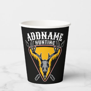 Gobelets En Papier AJOUTER NOM Hunter Elk Crâne Gros Antlers Chasse a