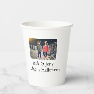 Gobelets En Papier ajouter nom photo texte Halloween enfant fille gar