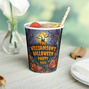 Gobelets En Papier Ajouter un nom Année Halloween Party 8pz