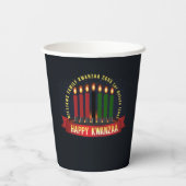 Gobelets En Papier Ajouter un nom Année Kwanzaa Bougies (Verso)