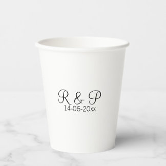 Gobelets En Papier Ajouter un nom de couple monogramme ajouter date a