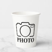 Gobelets En Papier Ajouter une photo personnalisée Mariage Moderne Él (Recto)