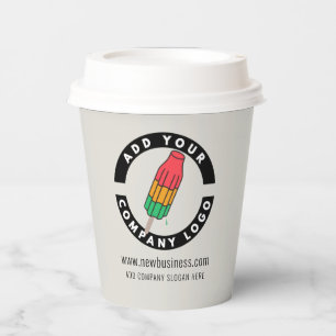 Gobelets En Papier Ajouter votre entreprise Logo Adresse du site Web