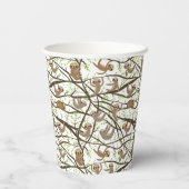 Gobelets En Papier Ajouter votre initiale | Smiling Sloth Motif (Verso)