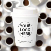 Gobelets En Papier Ajouter votre logo commercial et texte blanc promo