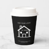 Gobelets En Papier Ajouter votre logo d'entreprise Immobilier minimal (Recto)