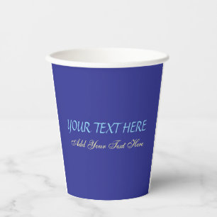 Gobelets En Papier Ajouter votre propre texte Slogan minimaliste mode