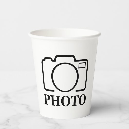 Gobelets En Papier Ajoutez une photo personnalisée Mariage Moderne Él (Verso)