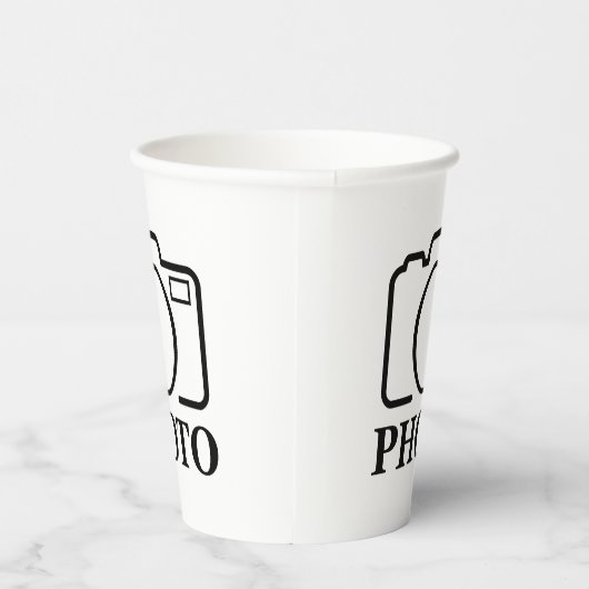 Gobelets En Papier Ajoutez une photo personnalisée Mariage Moderne Él (Droite)