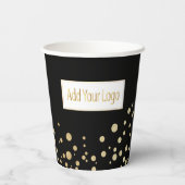 Gobelets En Papier Ajoutez votre logo - Points Or (Verso)