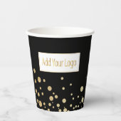 Gobelets En Papier Ajoutez votre logo - Points Or (Recto)