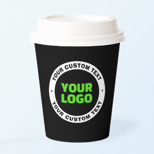 Gobelets En Papier Ajoutez votre propre logo d'entreprise ou votre co