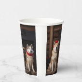 Gobelets En Papier Akita par le Noël de la cheminée (Droite)