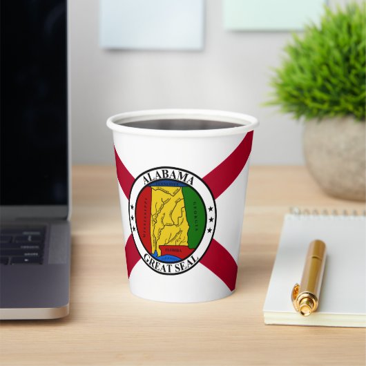 Gobelets En Papier Alabamian Flag & Seal, Flag of Alabama (Insitu)