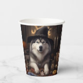Gobelets En Papier Alaskan Malamute Citrouilles Halloween effrayant (Verso)