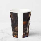 Gobelets En Papier Alaskan Malamute Citrouilles Halloween effrayant (Gauche)