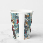 Gobelets En Papier Alaskan Malamute Dog équitation moto Noël (Droite)