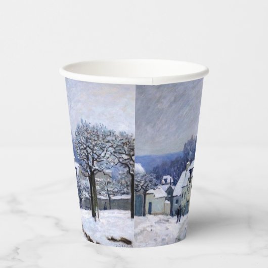 Gobelets En Papier Alfred Sisley - Place Chenil à Marly, Effet Neige (Droite)