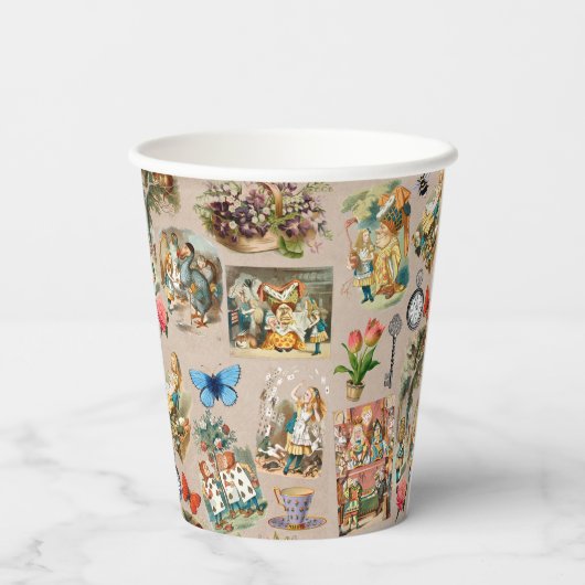 Gobelets En Papier Alice à Wonderland Cheshire Cat Characters (Verso)