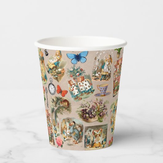 Gobelets En Papier Alice à Wonderland Cheshire Cat Characters (Recto)