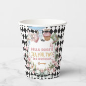 Gobelets En Papier Alice au pays des merveilles Cadre de fleurs 2e an (Recto)