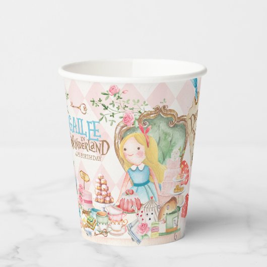 Gobelets En Papier Alice Aventures dans Woderland Anniversaire Tea Pa (Gauche)