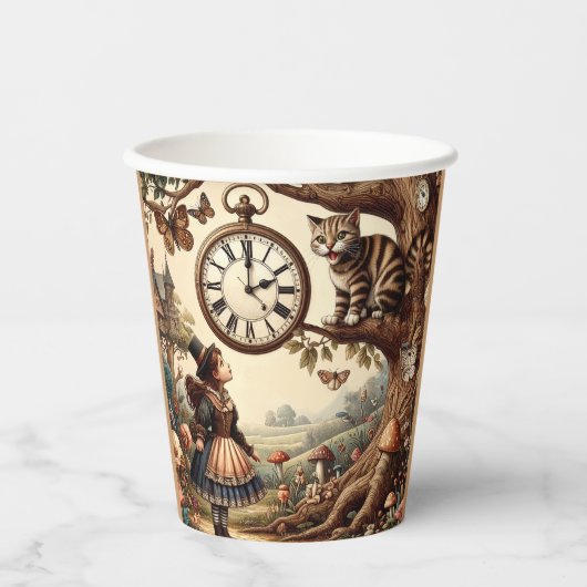 Gobelets En Papier Alice & Cheshire Cat: Whimsical Wonderland Fantasy (Recto)
