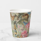 Gobelets En Papier Alice Cheshire Chat Wonderland Tree Garden (Verso)