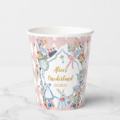 Gobelets En Papier Alice in ONEderland 1st Birthday Whimsical (Verso)