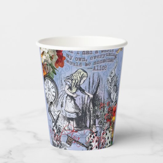 Gobelets En Papier Alice nonsense rideau merveilleux - Bleu (Verso)