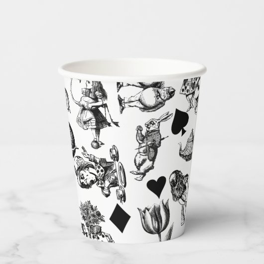 Gobelets En Papier Alice White Rabbit Wonderland Classic (Verso)