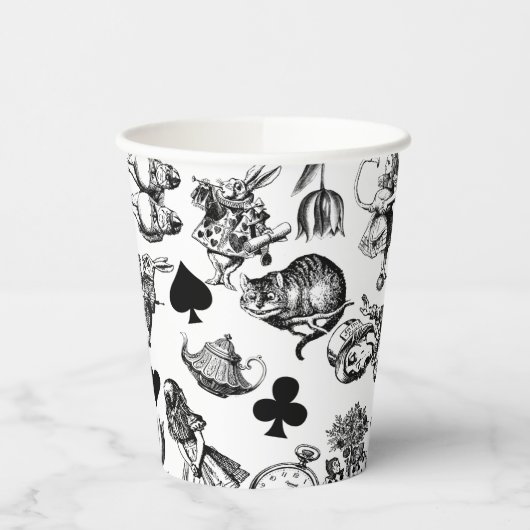Gobelets En Papier Alice White Rabbit Wonderland Classic (Gauche)