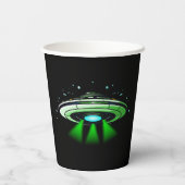 Gobelets En Papier Alien OVNI enlèvement vaisseau spatial fête d'anni (Verso)