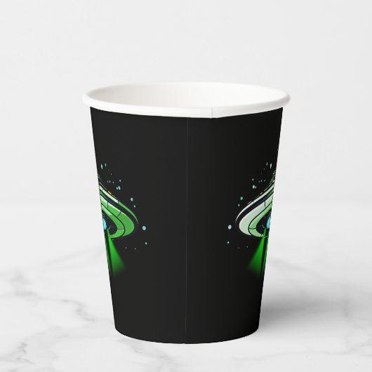 Gobelets En Papier Alien OVNI enlèvement vaisseau spatial fête d'anni (Droite)