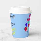 Gobelets En Papier Alien Robot Girl Birthday Balloons (Gauche)