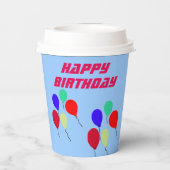 Gobelets En Papier Alien Robot Girl Birthday Balloons (Verso)