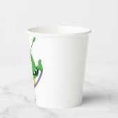 Gobelets En Papier Alien vert drôle faisant une grimace ridicule (Gauche)