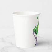 Gobelets En Papier Alien vert drôle faisant une grimace ridicule (Droite)
