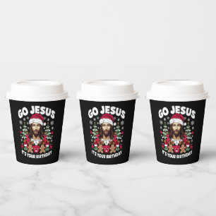 Gobelets En Papier Allez Jésus c'est ton anniversaire Sweat de Noël l